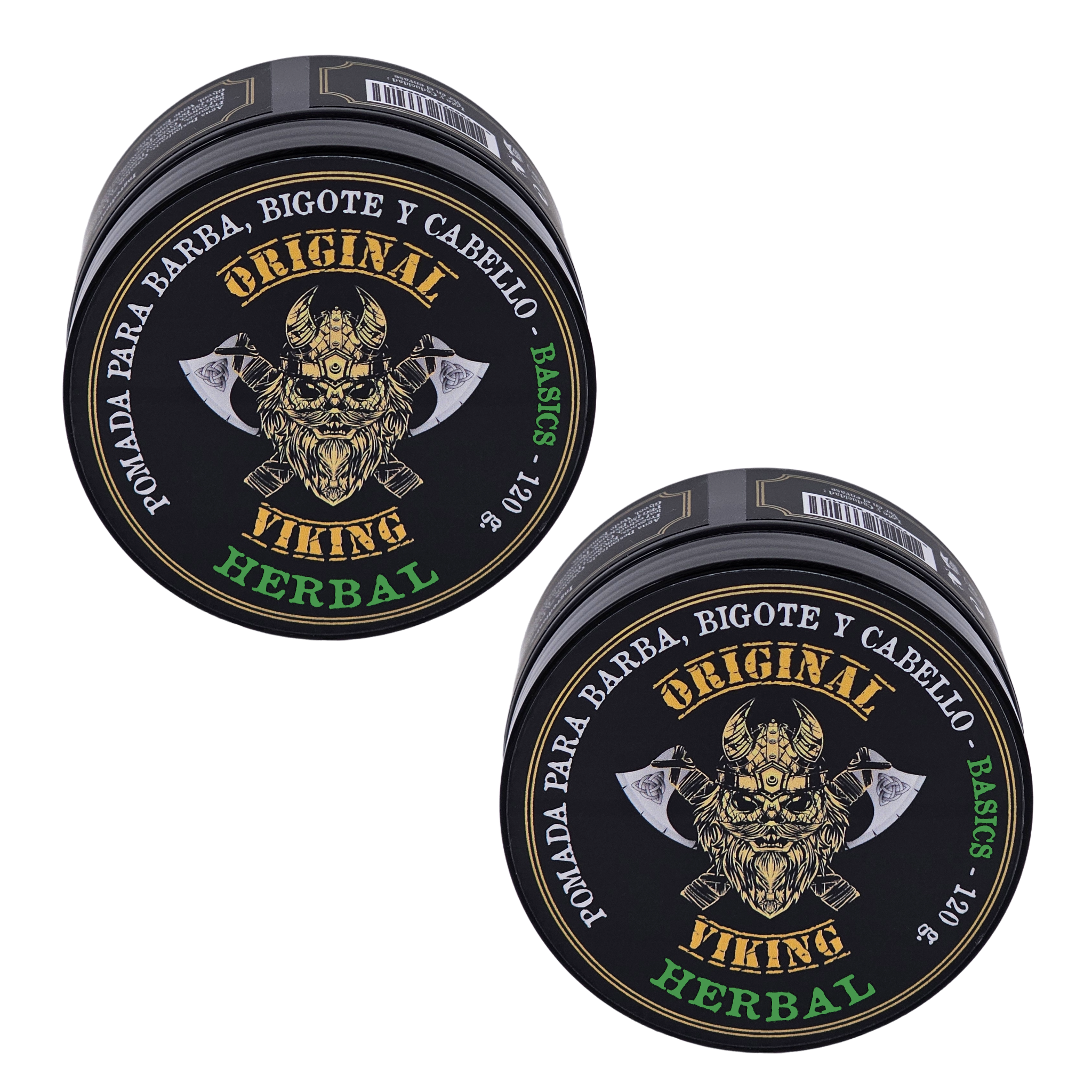 ORIGINAL VIKING Pomada Herbal 2 Pack – Pomada para Cabello Hombre Fijación Media con Aroma Natural Herbal | Modelado Preciso y Duradero | Para Cabello y Barba | Vegano, Sin Parabenos, Origen Natural | 2 x 120g (240 g)