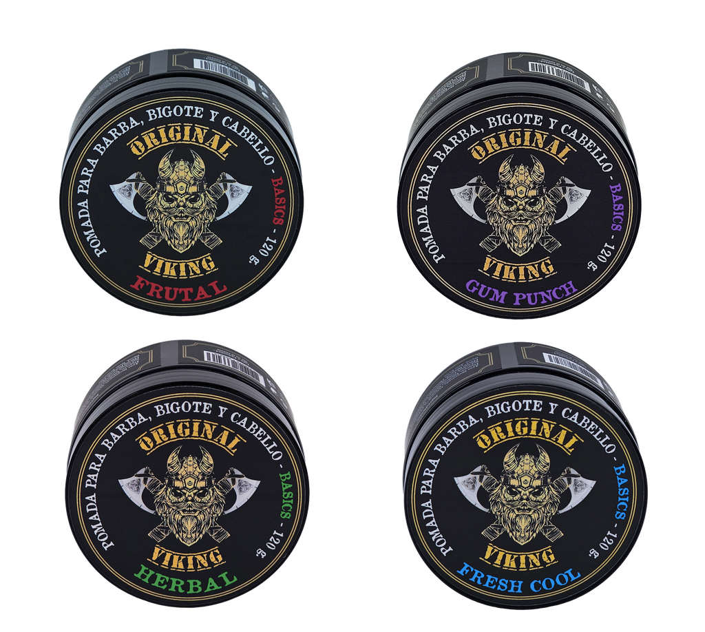 ORIGINAL VIKING Pomada Frutos Rojos 2 Pack – Pomada para Cabello Hombre Fijación Media con Aroma a Frutos Rojos | Modelado Preciso y Duradero | Para Cabello y Barba | Vegano, Sin Parabenos, Base Agua | 2 x 120g (240g)