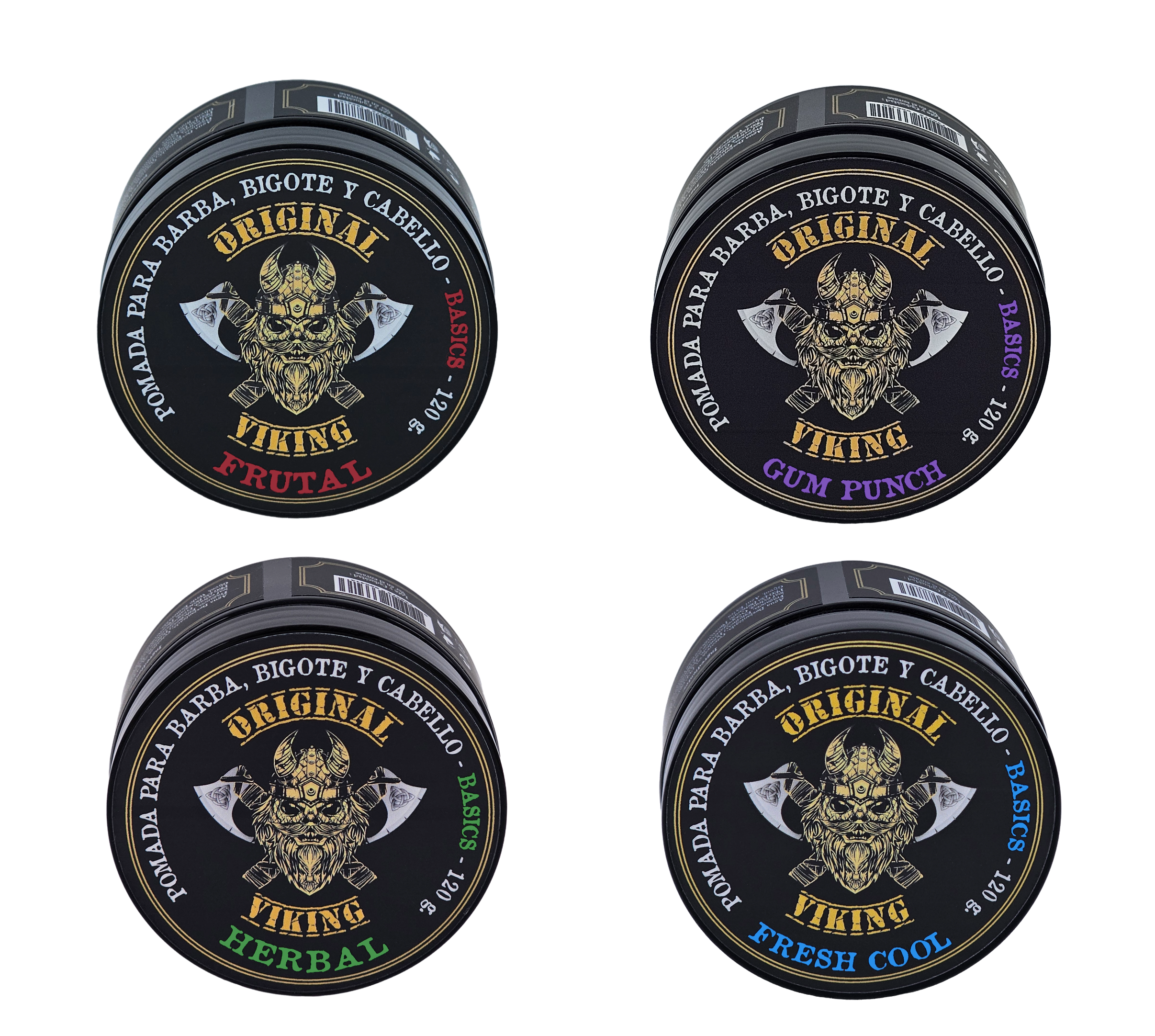 ORIGINAL VIKING Pomada Frutos Rojos 2 Pack – Pomada para Cabello Hombre Fijación Media con Aroma a Frutos Rojos | Modelado Preciso y Duradero | Para Cabello y Barba | Vegano, Sin Parabenos, Base Agua | 2 x 120g (240g)
