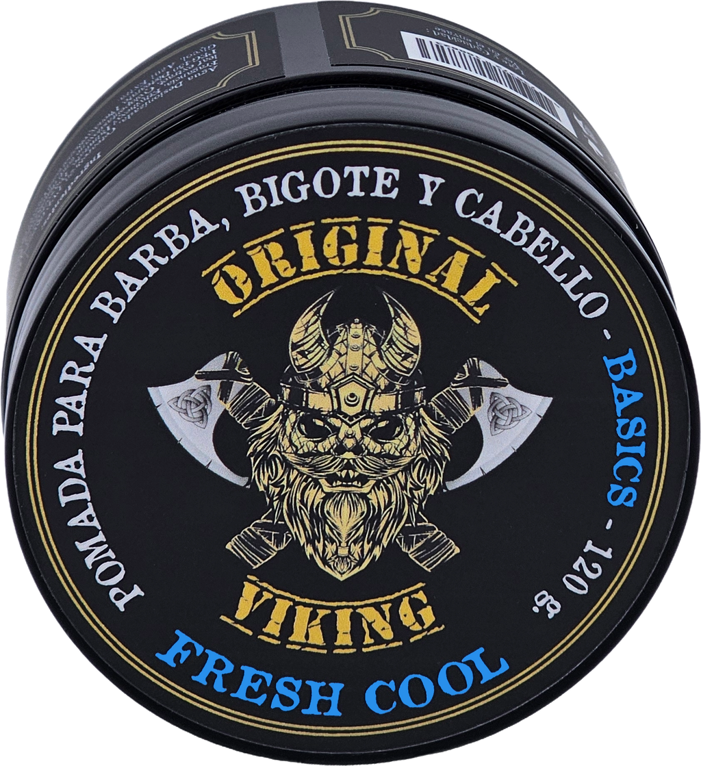 ORIGINAL VIKING Pomada Fresh Cool 2 Pack – Pomada para Cabello Hombre Fijación Media con Aroma Fresco a Menta | Modelado Preciso Larga Duración | Para Cabello y Barba | Vegano, Sin Parabenos, Base Agua | 2 x 120g (240g)