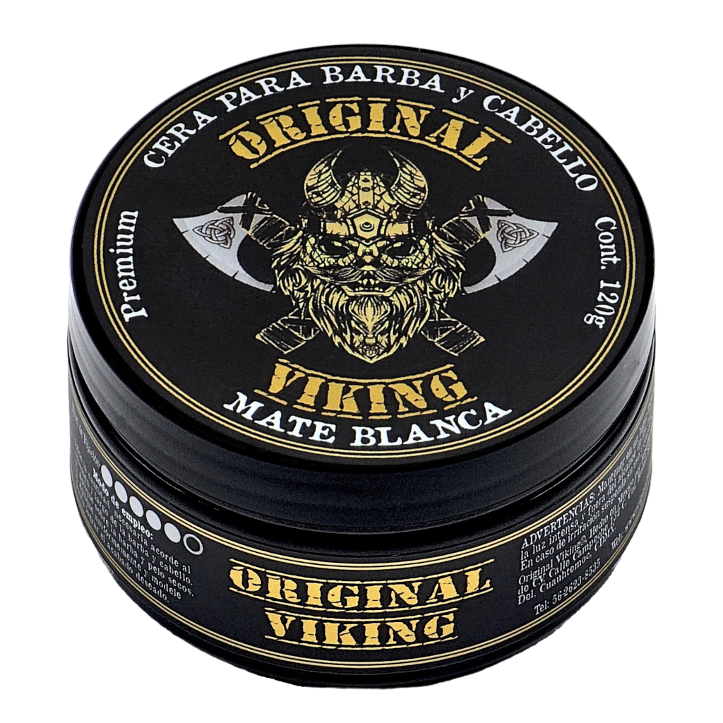 ORIGINAL VIKING Cera Mate Blanca – Cera para Cabello Hombre Efecto Mate Fijación Fuerte Sin Brillo | Look Moderno Todo el Día | Para Cabello, Barba y Bigote | Natural, Vegano, Sin Parabenos | 120g
