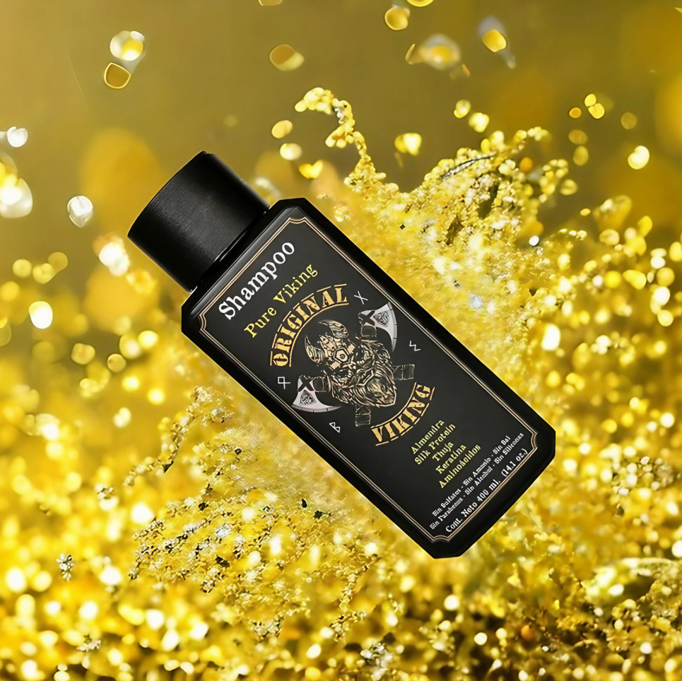 Shampoo Pure Viking. Cuidado Completamente Natural que nutre y protege.
