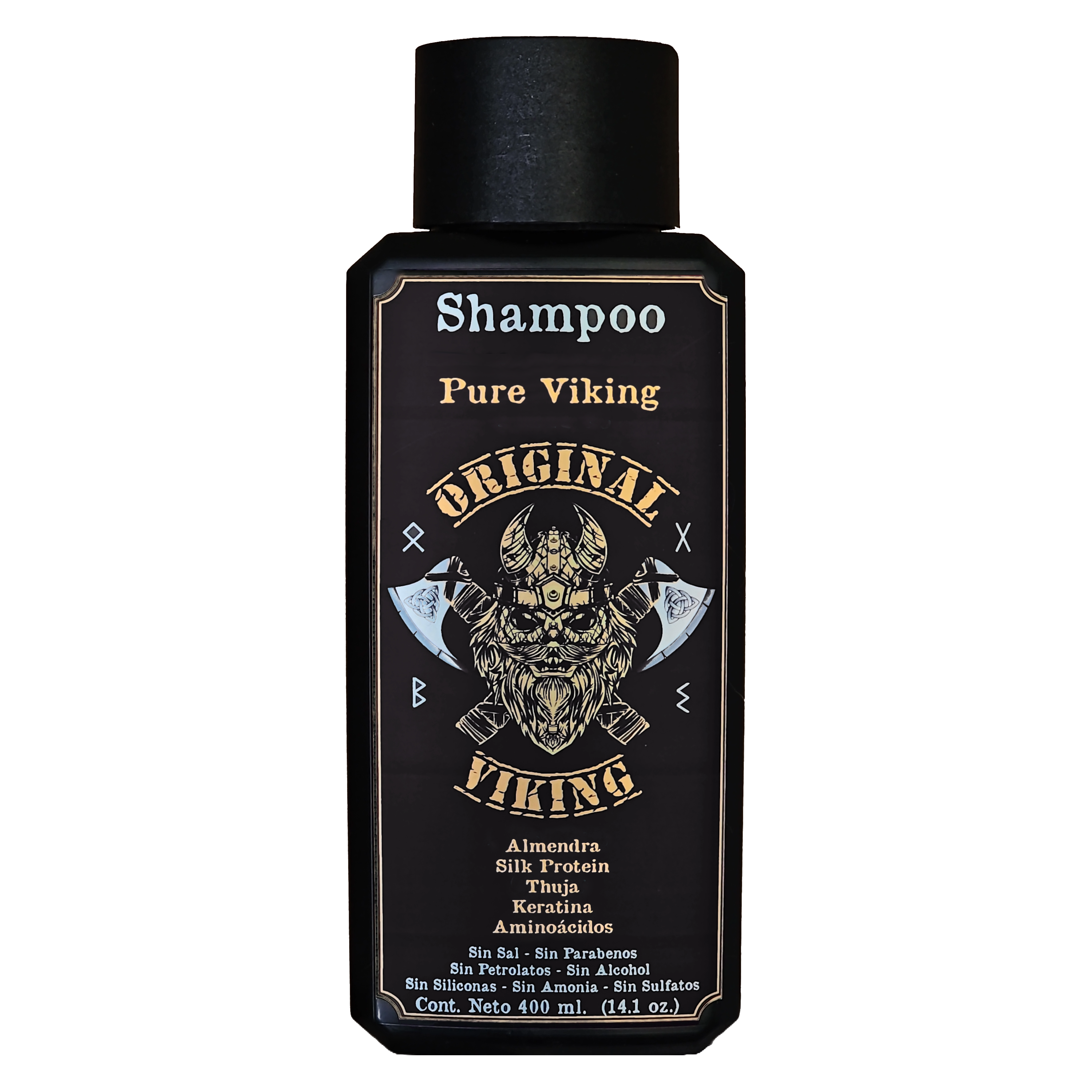Shampoo Pure Viking. Cuidado Completamente Natural que nutre y protege.