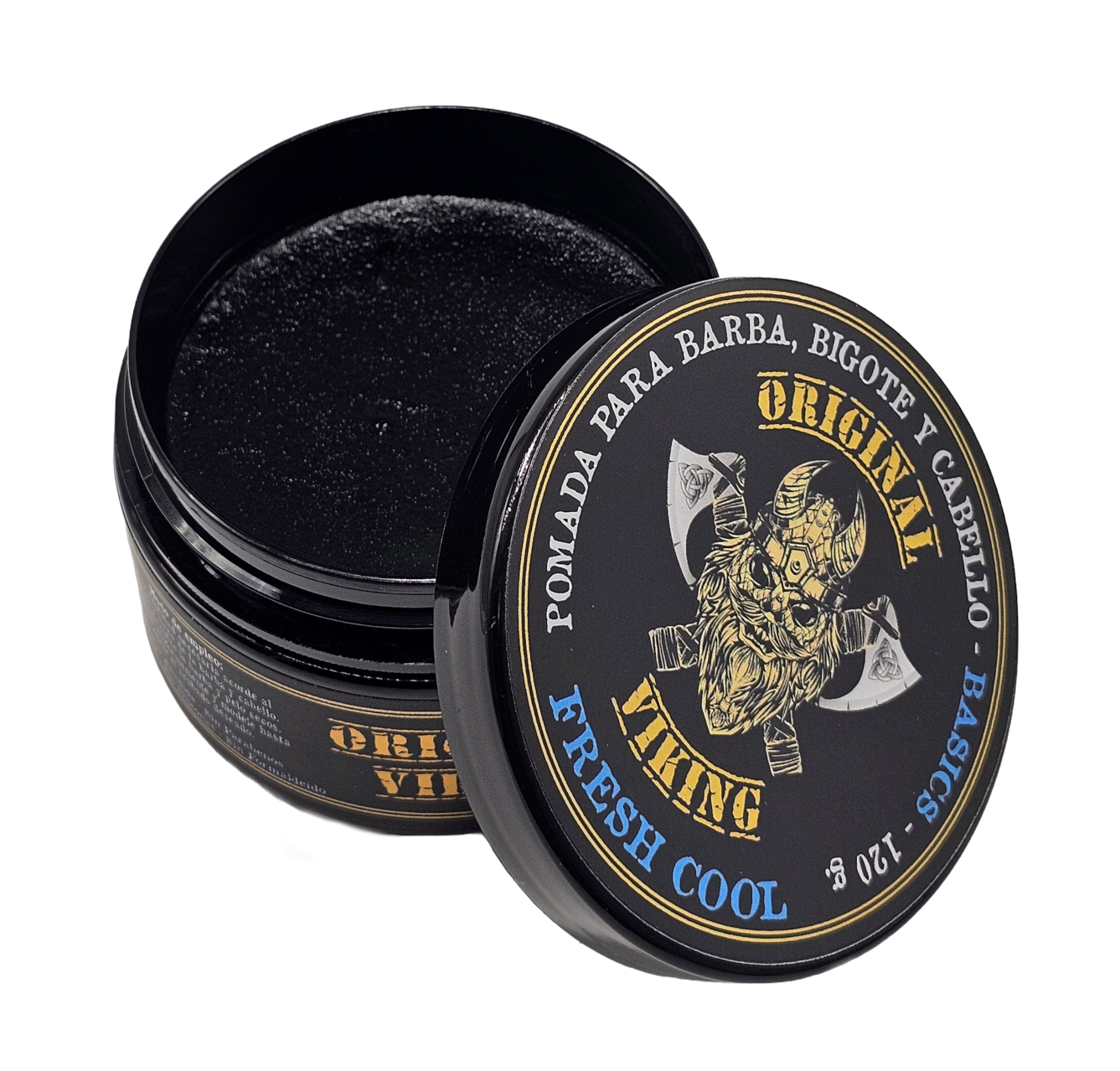 ORIGINAL VIKING Pomada Fresh Cool 2 Pack – Pomada para Cabello Hombre Fijación Media con Aroma Fresco a Menta | Modelado Preciso Larga Duración | Para Cabello y Barba | Vegano, Sin Parabenos, Base Agua | 2 x 120g (240g)