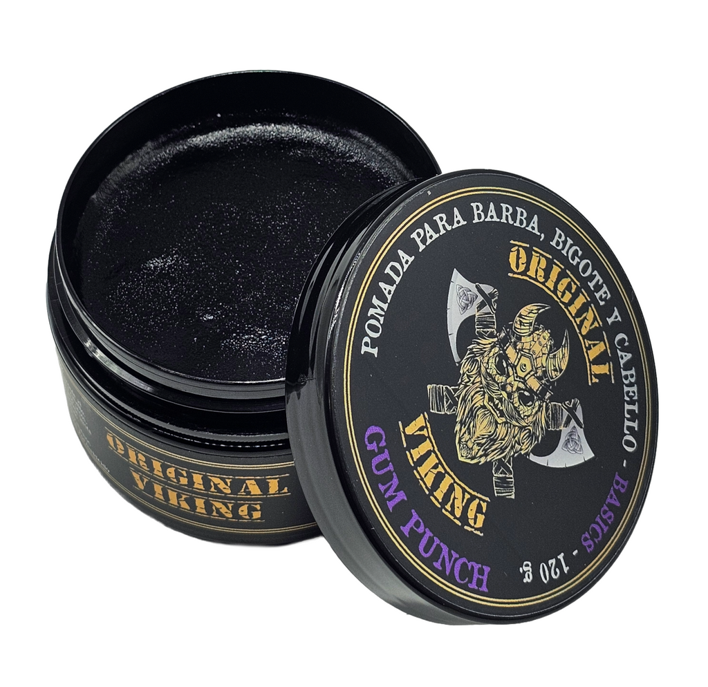 ORIGINAL VIKING Pomada Gum Punch 2 Pack – Pomada para Cabello Hombre Fijación Media con Aroma Dulce y Fresco | Modelado Preciso Larga Duración | Para Cabello y Barba | Vegano, Sin Parabenos, Base Agua | 2 x 120g (240g)