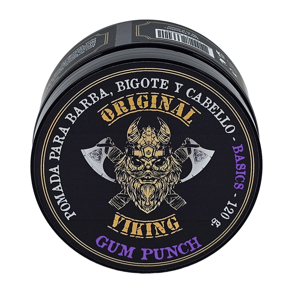 ORIGINAL VIKING Pomada Gum Punch 2 Pack – Pomada para Cabello Hombre Fijación Media con Aroma Dulce y Fresco | Modelado Preciso Larga Duración | Para Cabello y Barba | Vegano, Sin Parabenos, Base Agua | 2 x 120g (240g)