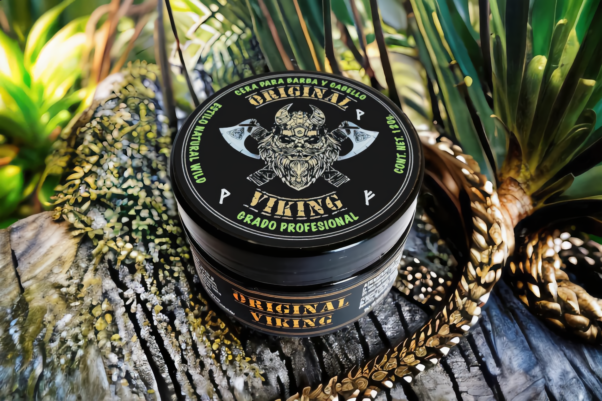 ORIGINAL VIKING Cera Wild Extreme – Cera para Cabello Hombre Fijación Extra Fuerte Todo el Día | Para Barba, Bigote y Cabello | Natural, Vegano, Sin Parabenos, Cruelty-Free, Aroma  | 120g