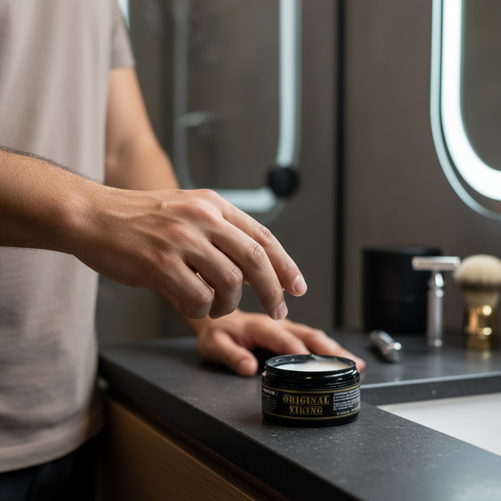 ORIGINAL VIKING Cera Mate Blanca – Cera para Cabello Hombre Efecto Mate Fijación Fuerte Sin Brillo | Look Moderno Todo el Día | Para Cabello, Barba y Bigote | Natural, Vegano, Sin Parabenos | 120g