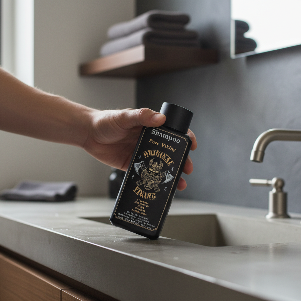 Shampoo Pure Viking. Cuidado Completamente Natural que nutre y protege.