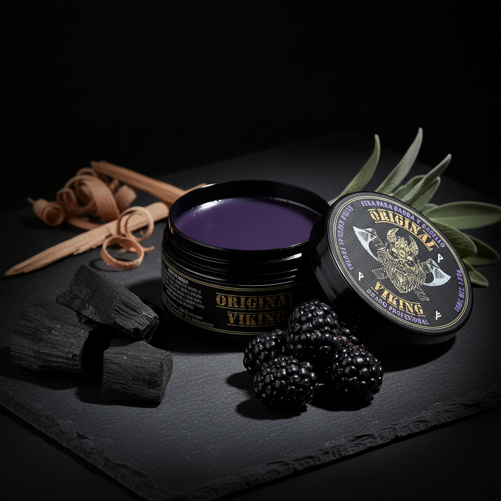 ORIGINAL VIKING Cera Frutal Shock – Cera para Cabello Hombre Fijación Alta, Aroma Seductor de Frutos Rojos | Estilo Natural y Manejable Todo el Día | Para Barba, Bigote y Cabello | Vegano, Sin Parabenos, Aroma de Frutos Rojos | 120g