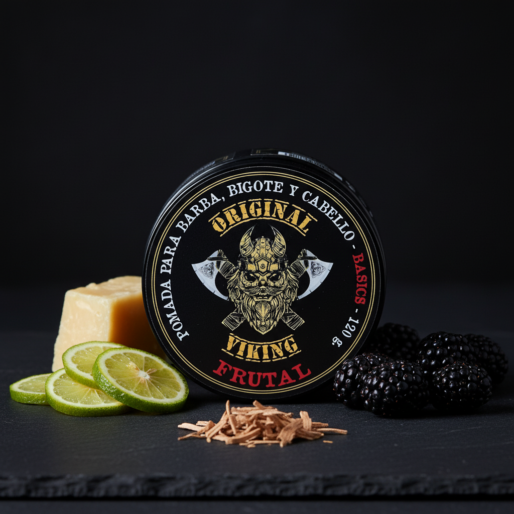 ORIGINAL VIKING Pomada Frutos Rojos 2 Pack – Pomada para Cabello Hombre Fijación Media con Aroma a Frutos Rojos | Modelado Preciso y Duradero | Para Cabello y Barba | Vegano, Sin Parabenos, Base Agua | 2 x 120g (240g)