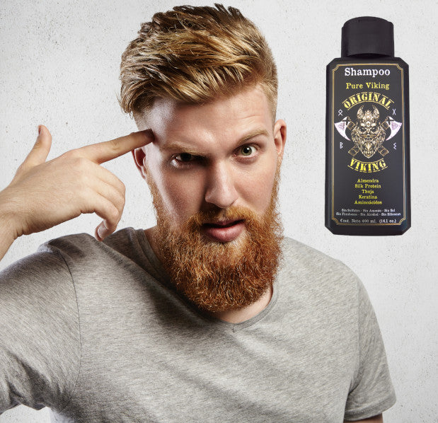 Shampoo Pure Viking. Cuidado Completamente Natural que nutre y protege.