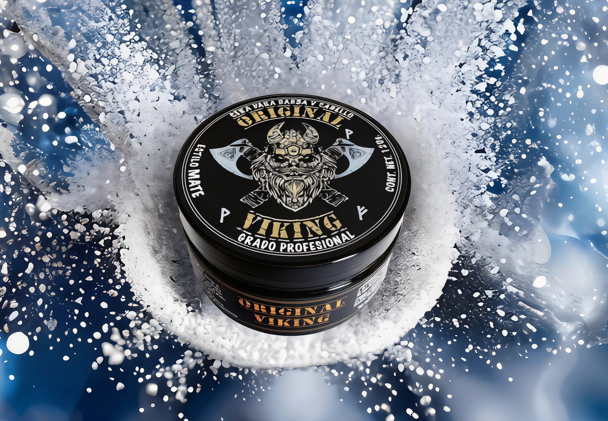 ORIGINAL VIKING Cera Mate Blanca – Cera para Cabello Hombre Efecto Mate Fijación Fuerte Sin Brillo | Look Moderno Todo el Día | Para Cabello, Barba y Bigote | Natural, Vegano, Sin Parabenos | 120g